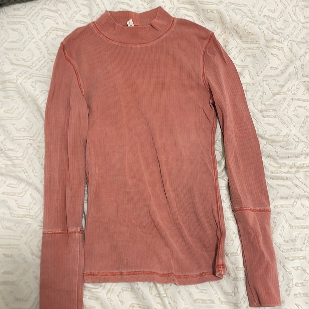 Free People High Neck Long Sleeve Top
